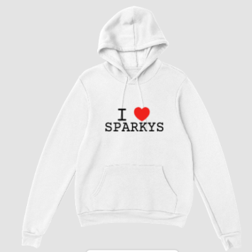 White Hoodie (I HEART SPARKYS)